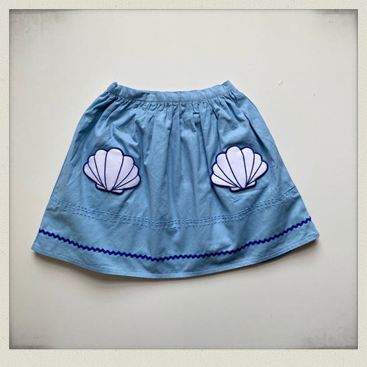 Scallop Skirt - Blue