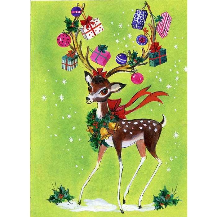Deer with Decorations in Antlers