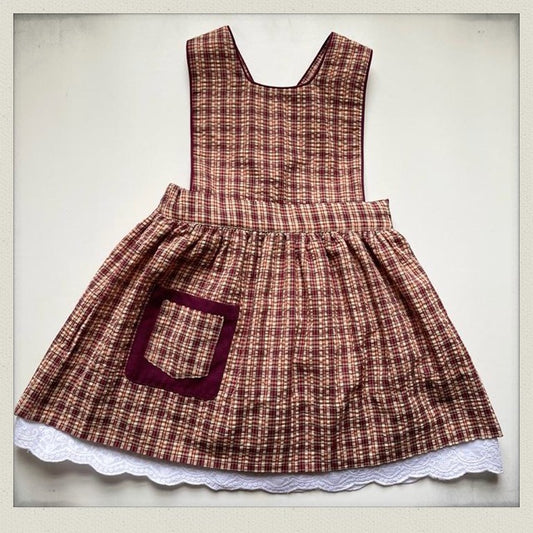 Dorothea Pinafore - Burgundy