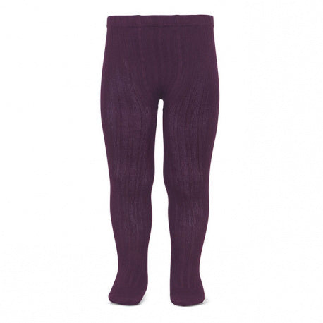 Ribbed Tights- Aubergine – Elfie London