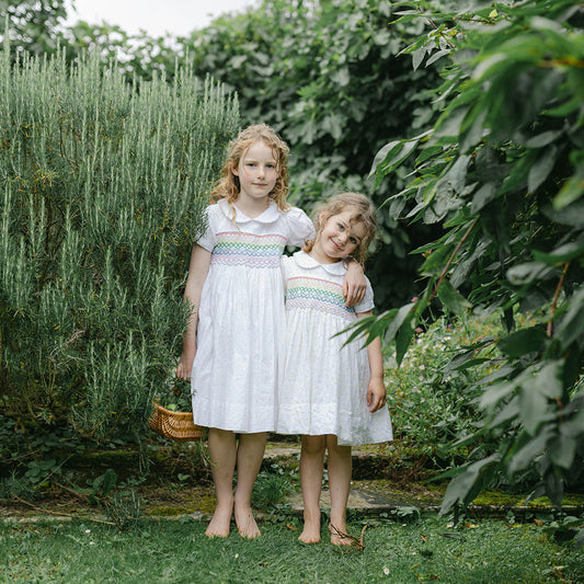 Rainbow Dress - White and Yellow