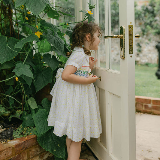 Rainbow Dress - White and Yellow