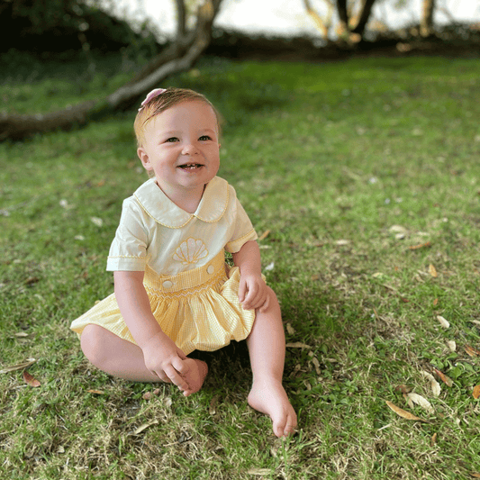 Scallop Romper - Yellow