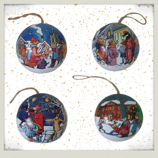 Christmas Scene Tin Baubles