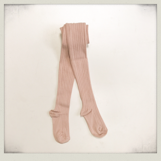 Ribbed Tights - Dusty Rose