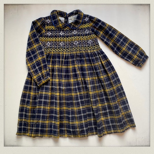 Lucy Dress - Navy and Yellow