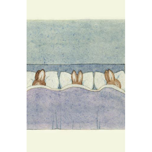 Rabbits in Bed Gift Tag