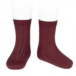 Ribbed ankle socks - Garnet